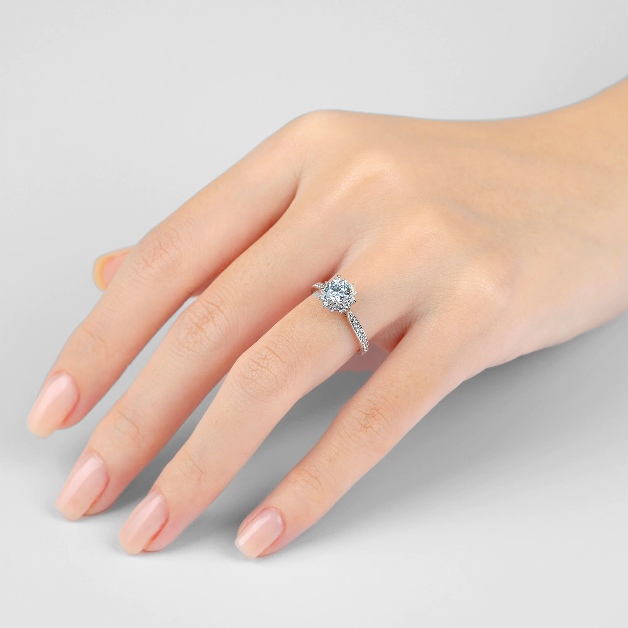 Large Halo Snowflake Engagement Ring, Eternity Band NCH2006 6